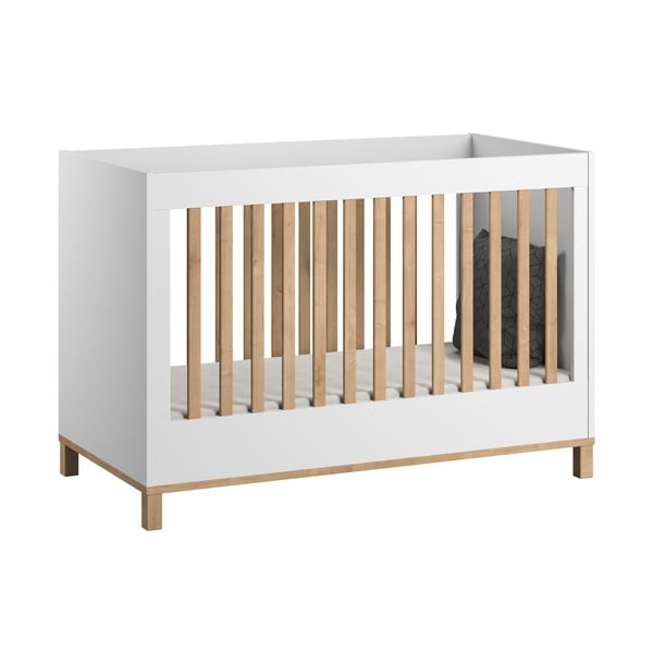 Bijeli dječji krevetić s ogradom Vox Altitude koja se može skinuti, 140 x 70 cm