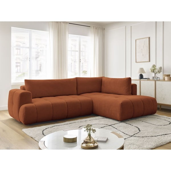 Ciglasta sklopiva/s prostorom za odlaganje kutna garnitura (s desnim kutom/u obliku slova L) Fuji – Bobochic Paris-image-1