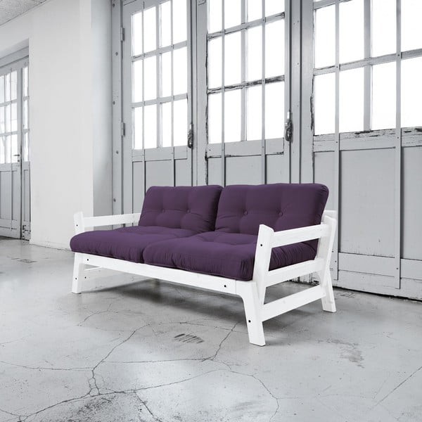 Sofa na razvlačenje Karup Step White / Purple