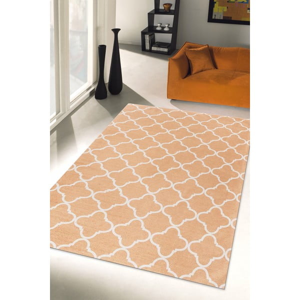 Vrlo izdržljiv kuhinjski tepih Webtappeti Trellis Apricot, 130 x 190 cm