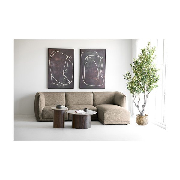 Bež kutna garnitura od šenila (s desnim kutom/s ležaljkom) Noor – House Nordic-image-1
