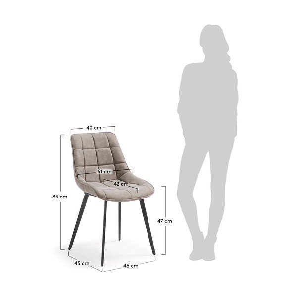 Set od 2 sive blagovaonske stolice La Forma Adah-image-1