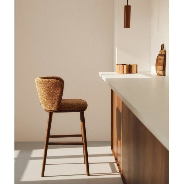Podstavljena barska stolica boja terakote (visine sjedala 75 cm) Ciselia – Kave Home-image-1