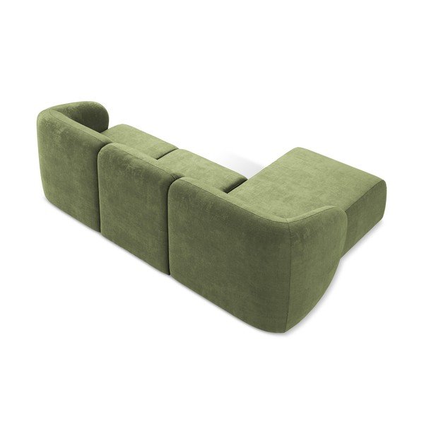 Zelena kutna garnitura od šenila (s lijevim kutom/s ležaljkom) Lani – Makamii-image-3