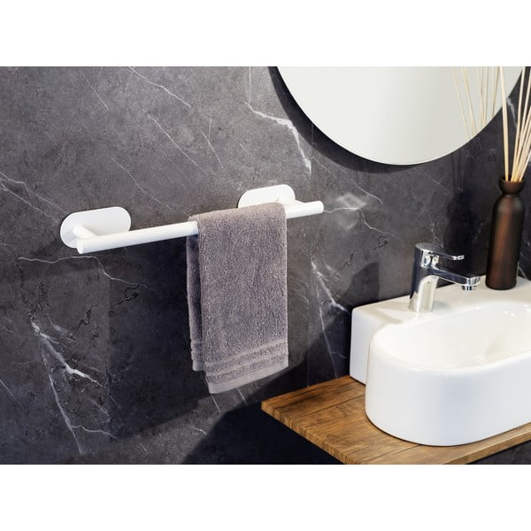 Bijeli samoljepljiv držač za ručnike od nehrđajućeg čelika Orea Uno – Wenko-image-2