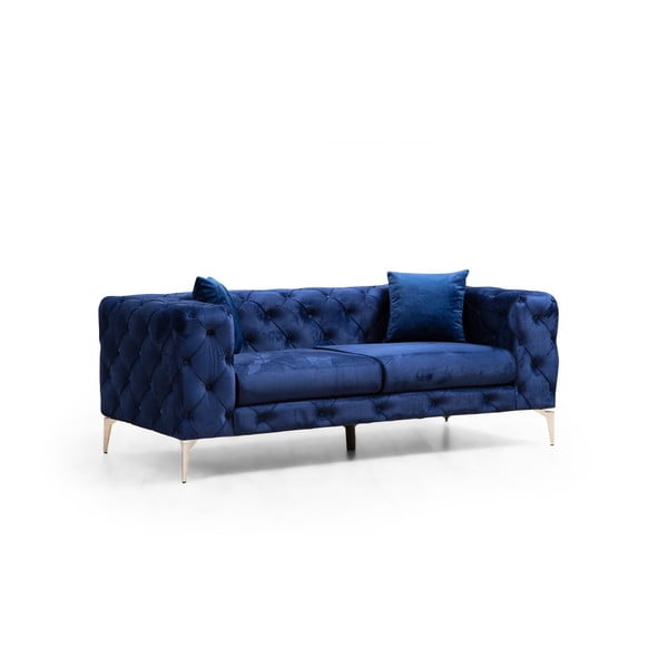 Tamno plava baršunasti sofa 197 cm Como – Artie