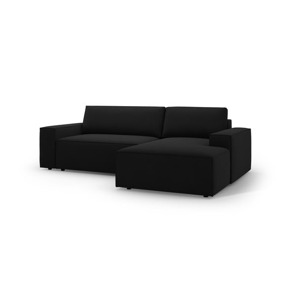 Crna sklopiva kutna garnitura (s desnim kutom) Jodie – Micadoni Home-image-2