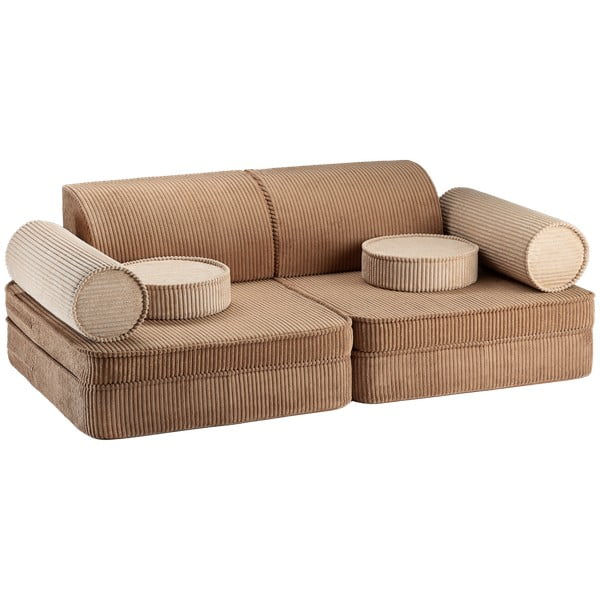 Smeđi dječji kauč od samta 132 cm Settee – Wigiwama