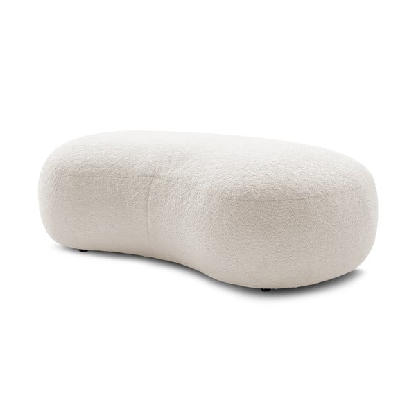 Bijeli tabure za noge od bouclé tkanine Saint-Germain – Bobochic Paris-image-3