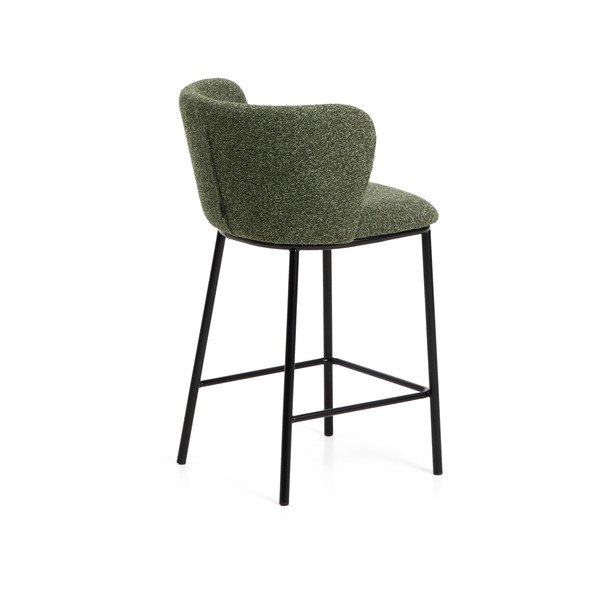 Tamno zelena podstavljena barska stolica (visine sjedala 65 cm) Ciselia – Kave Home-image-4