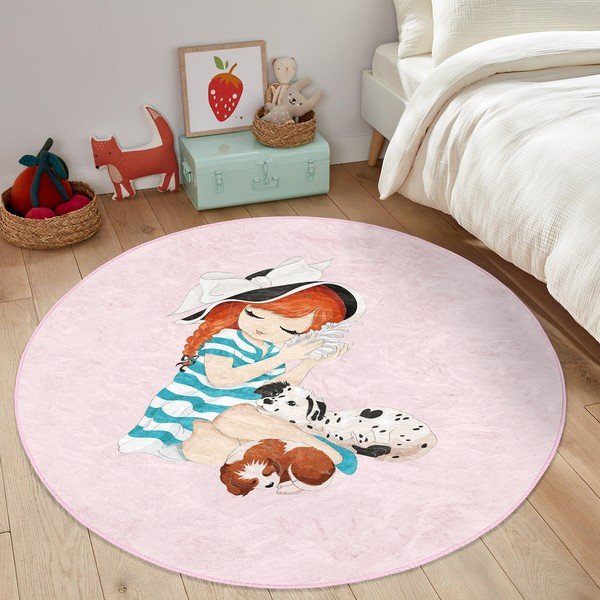 Ružičasti dječji tepih ø 120 cm Comfort – Mila Home-image-3