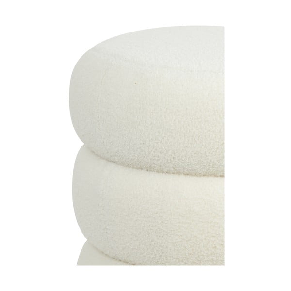 Bijeli tabure od bouclé tkanine Kimi – Light & Living-image-1