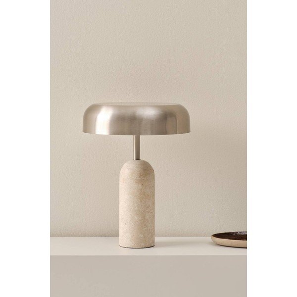 Stolna lampa 
od travertina
 u srebrnoj boji (visina 46 cm) Ina – Jotex-image-2