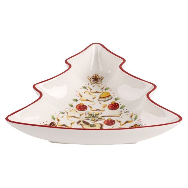 Crveno-bijela porculanska posuda za posluživanje u obliku božićnog drvca Villeroy & Boch Tree, 17,5 x 16,5 cm-image-1