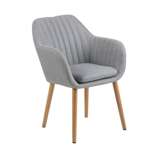 Svijetlo siva blagovaonska stolica s drvenom bazom Bonami Essentials Emilia