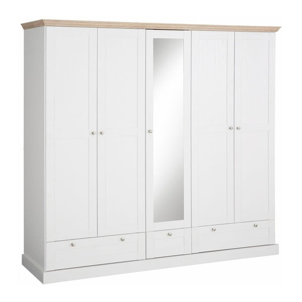 Bijeli ormar s petorom vrata s detaljima u dekoru hrasta Støra Bruce-image-2