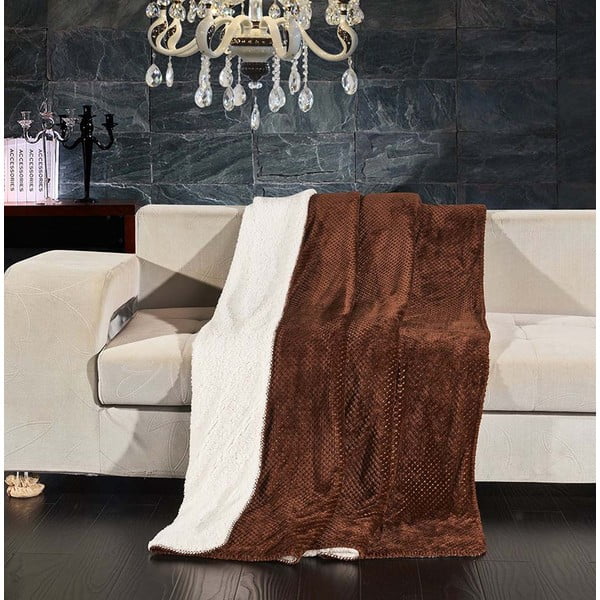 Smeđi obostrani prekrivač DecoKing Lamba, 210 x 170 cm-image-1
