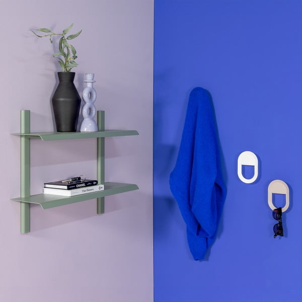 Prljavo zelena metalna polica s više razina 60 cm Hola – Spinder Design-image-4