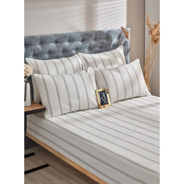 Krem pamučna posteljina za bračni krevet/za produženi krevet 200x220 cm – Mila Home-image-1