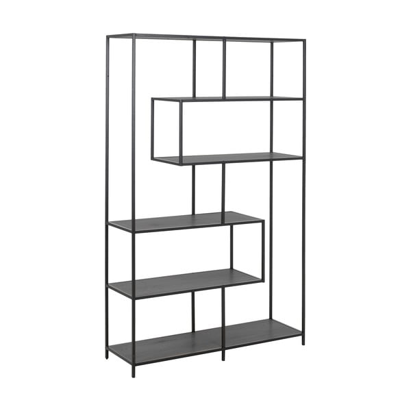 Crna polica za knjige u dekoru jasena 114x185 cm Seaford - Actona-image-2