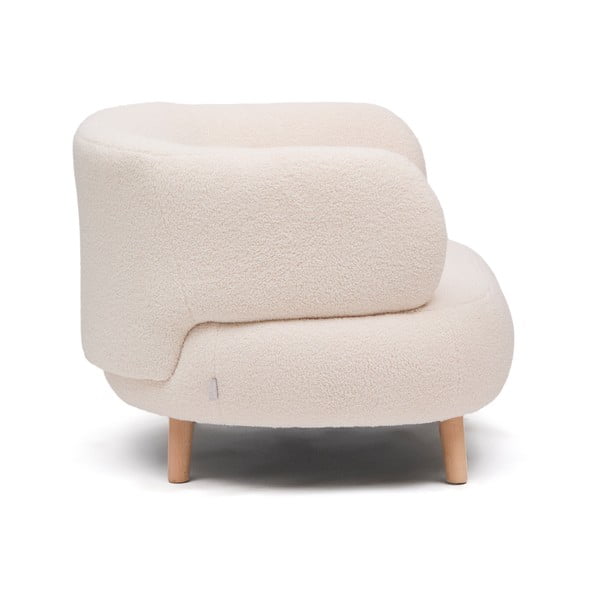 Bež fotelja od bouclé tkanine Luisa – Kave Home-image-4