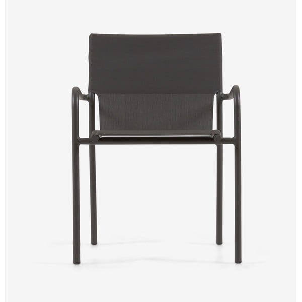 Crna aluminijska vrtna stolica Kave Home Zaltana-image-1