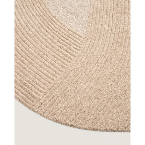 Krem ručno rađen vunen okrugao tepih ø 200 cm Domm – Kave Home-image-4