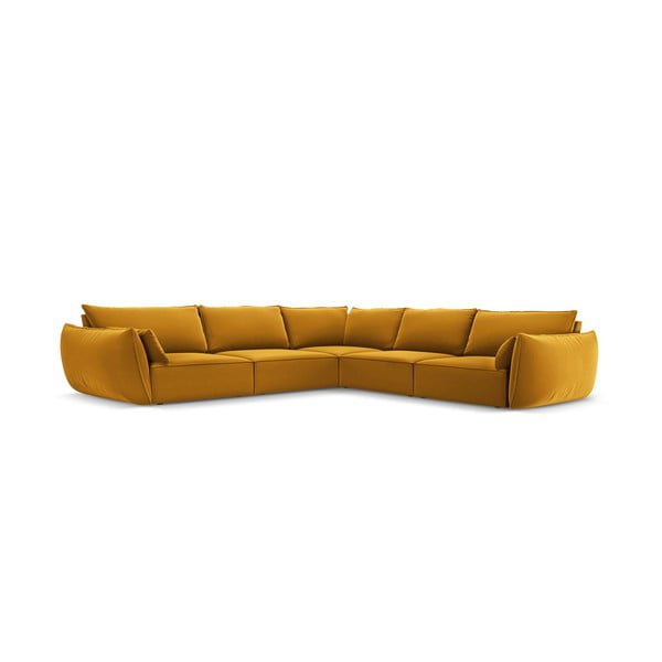 Senf žuta baršunasti kutna garnitura Vanda – Mazzini Sofas-image-2