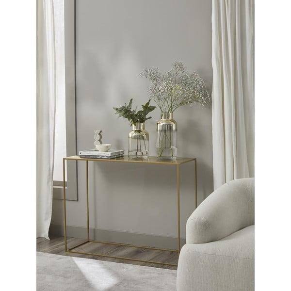 Ručno puhana staklena vaza zlatne boje Westwing Collection Uma, visina 35 cm-image-2