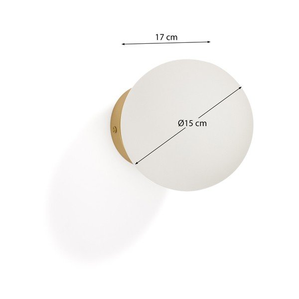 Bijela/u zlatnoj boji zidna lampa ø 15 cm Brisia – Kave Home-image-4