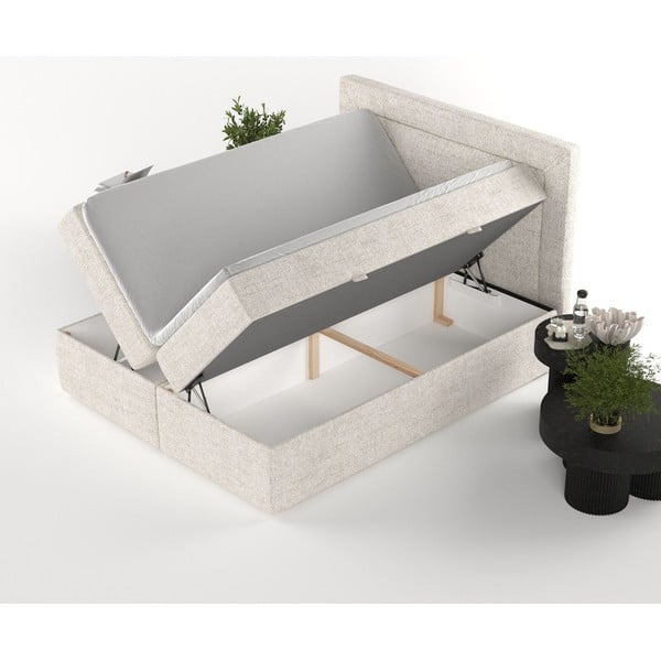 Krem boxspring krevet s prostorom za pohranu 160x200 cm Imagine – Maison de Rêve-image-3