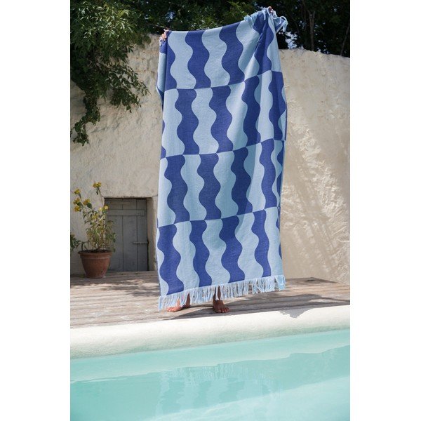 Plavi pamučan ručnik za plažu 100x160 cm Nugo – noo.ma-image-1