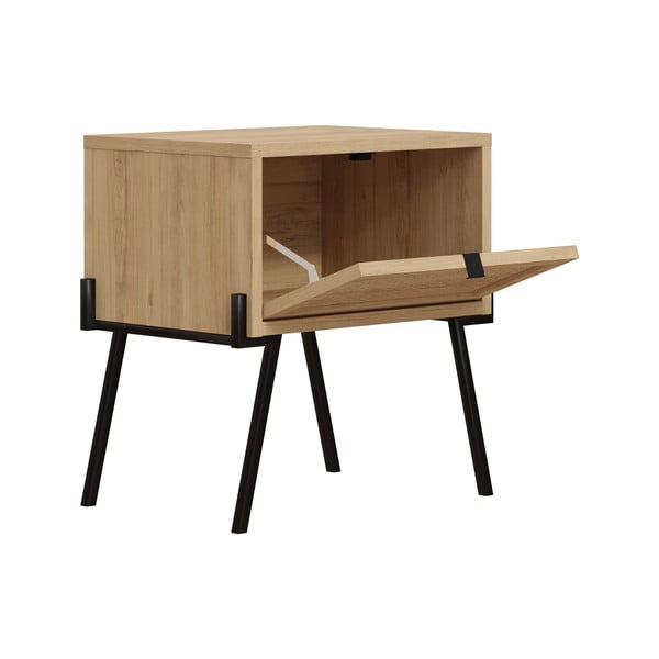 Noćni ormarić u dekoru hrasta u prirodnoj boji Ecrin – Marckeric-image-3