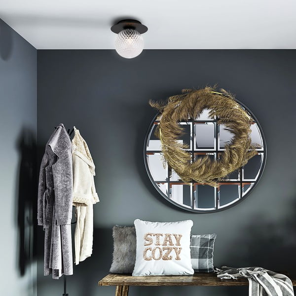 Crna stropna svjetiljka SULION Musa, ø 14 cm-image-1