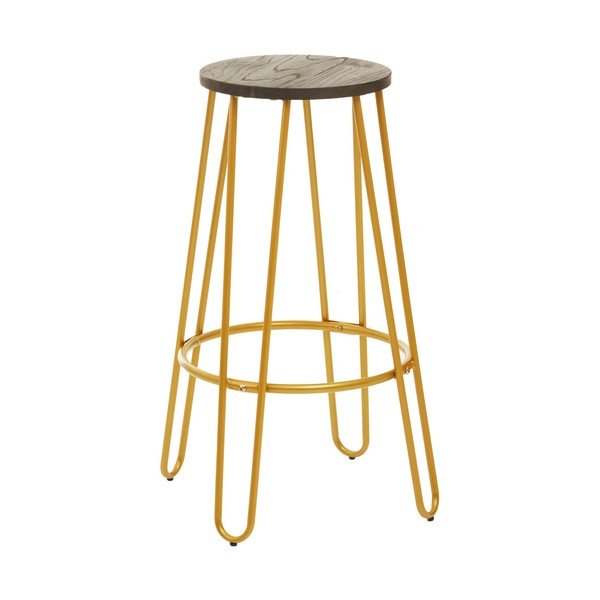 Barska stolica od čvrstog brijesta u zlatnoj boji/u prirodnoj boji (visine sjedala 75 cm) District – Premier Housewares