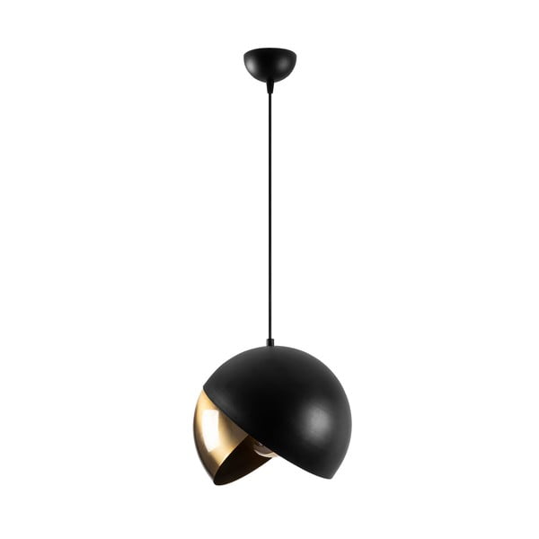 Crna/u brončanoj boji viseća svjetiljka s metalnim sjenilom ø 30 cm Pacman – Opviq lights