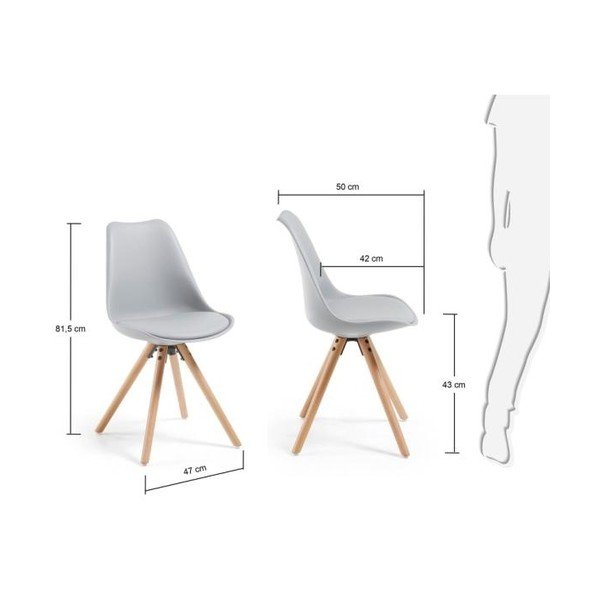 Set od 4 sive blagovaonske stolice La Forma Lars-image-4