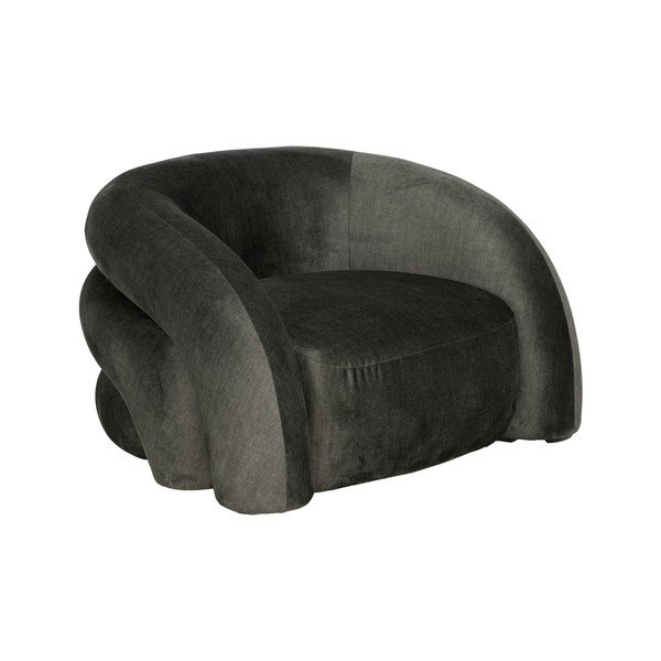 Tamno zelena baršunasti fotelja Archie – Ixia