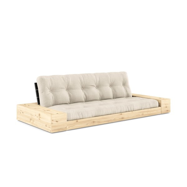 Siva/bež lanena sklopiva sofa 244 cm Base – Karup Design