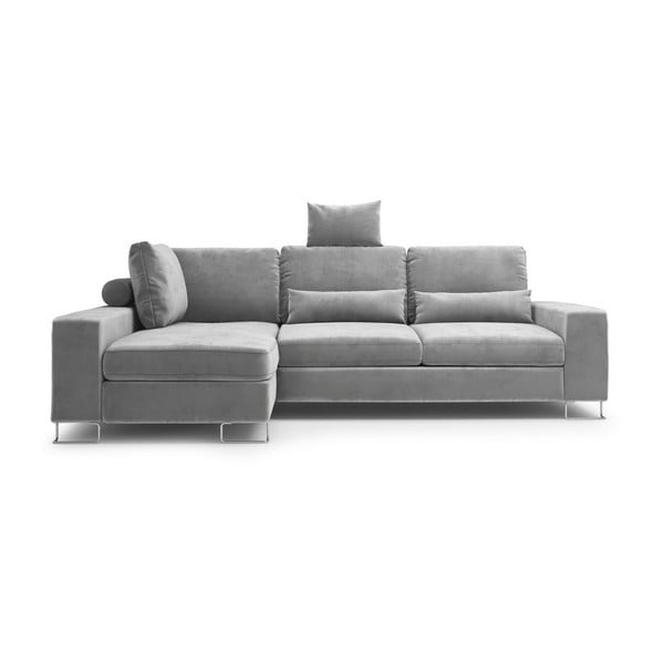 Sivi baršunasti kauč na razvlačenje Windsor & Co Sofas Diane, lijevi kut