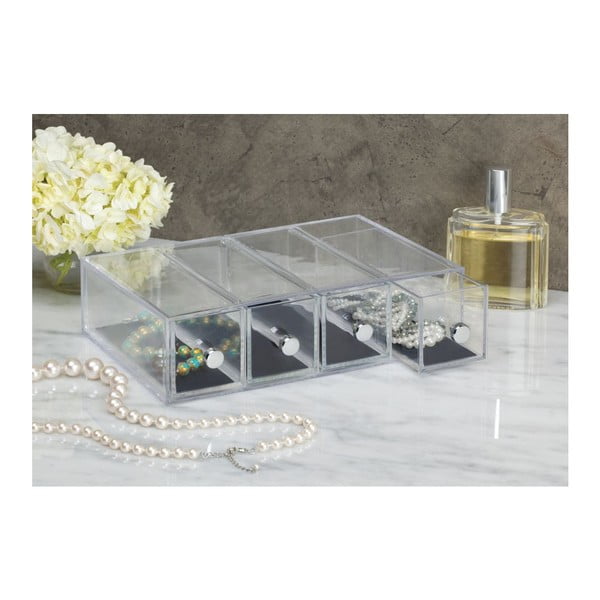 Prozirni oganizer s 4 ladice iDesign Clarity, visina 25,5 cm-image-1