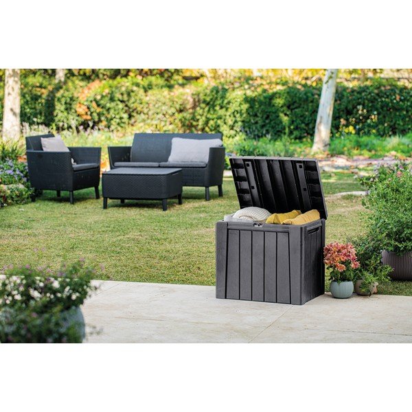 Tamno siva plastična vrtna kutija za pohranu Urban – Keter-image-1