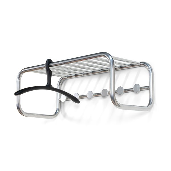 Metalna zidna vješalica u srebrnoj boji s policom 72 cm Retro – Spinder Design-image-3