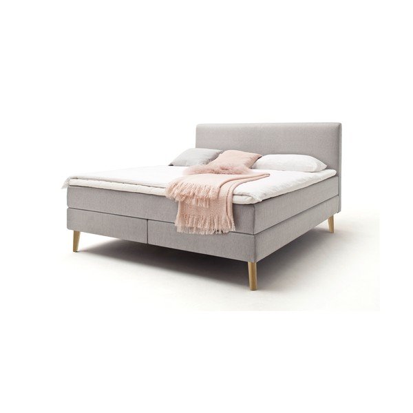 Svijetlo sivi boxspring krevet 160x200 cm Greta – Meise Möbel-image-2