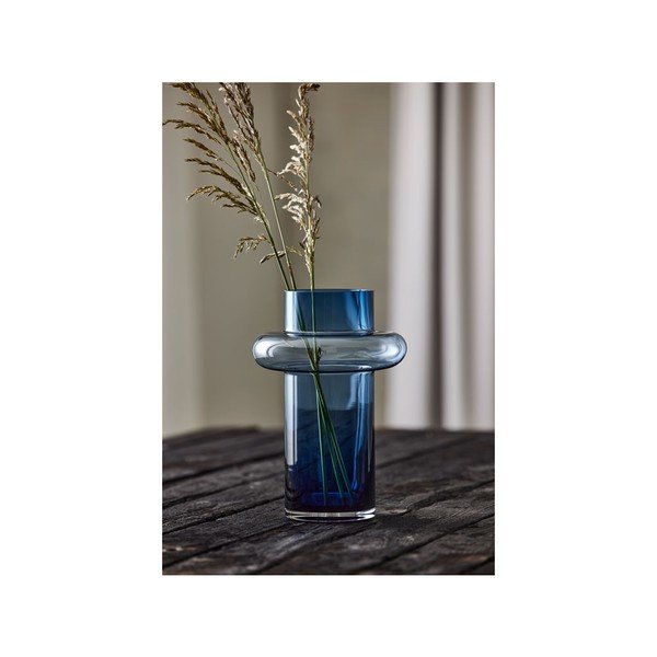 Tamnoplava staklena vaza Lyngby Glas Tube, visina 30 cm-image-2