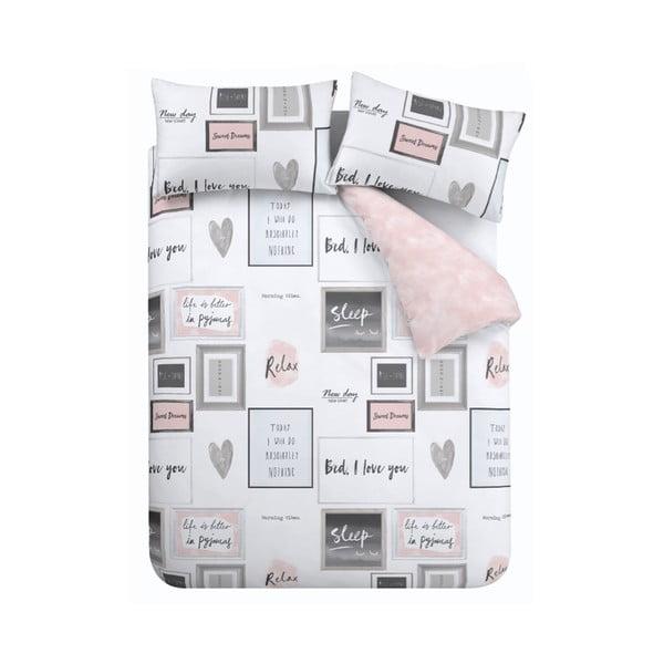 Bijela/ružičasta posteljina za bračni krevet/za produženi krevet 230x220 cm Sleep Dreams – Catherine Lansfield