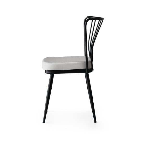 Bijelo-crne metalne blagovaonske stolice u setu 2 kom Yildiz – Kalune Design-image-3