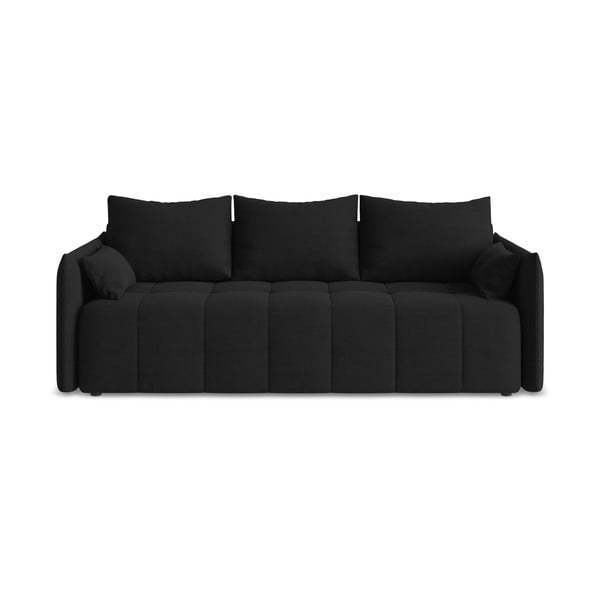 Crna sklopiva/s prostorom za odlaganje sofa 225 cm Moku – Makamii