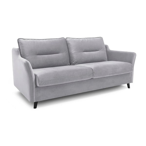 Svijetlosivi baršunasti kauč na razvlačenje Bobochic Paris Loft-image-3