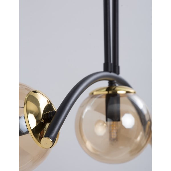 Žuta /crna stropna svjetiljka sa staklenim sjenilom ø 15 cm Yay – Squid Lighting-image-2